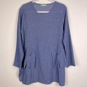 Trisha Tyler | Artsy Lagenlook Relaxed Fit Lightweight Woven Tunic Top | L